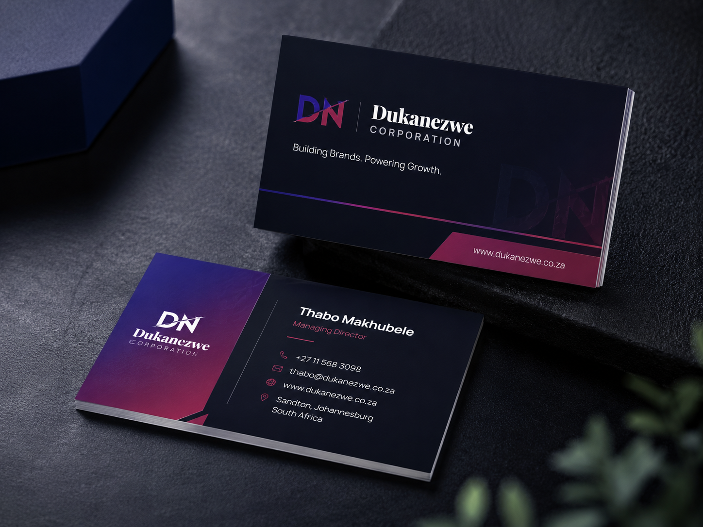 Business card portfolio example