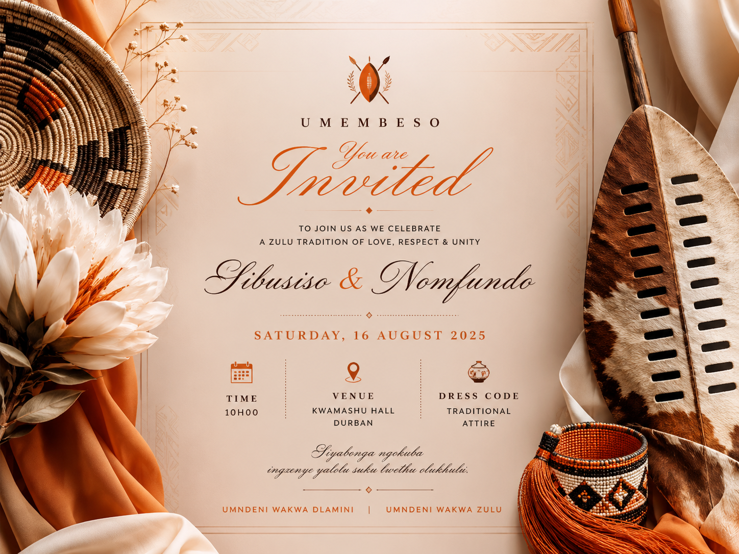 Invitation card portfolio example