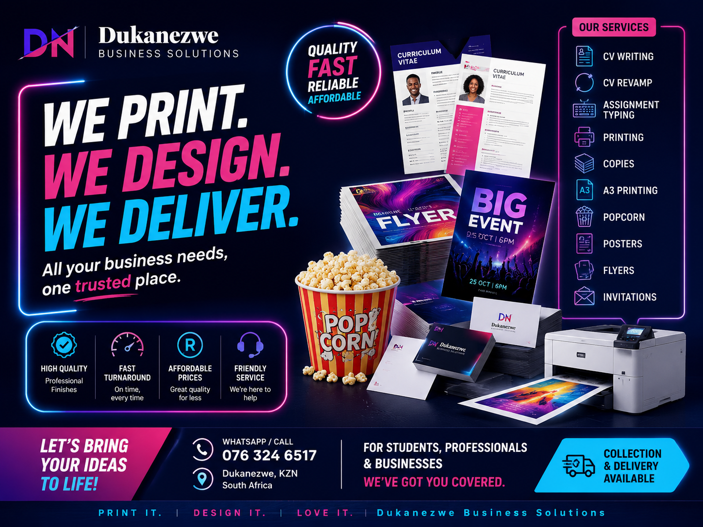 Promotional flyer portfolio example